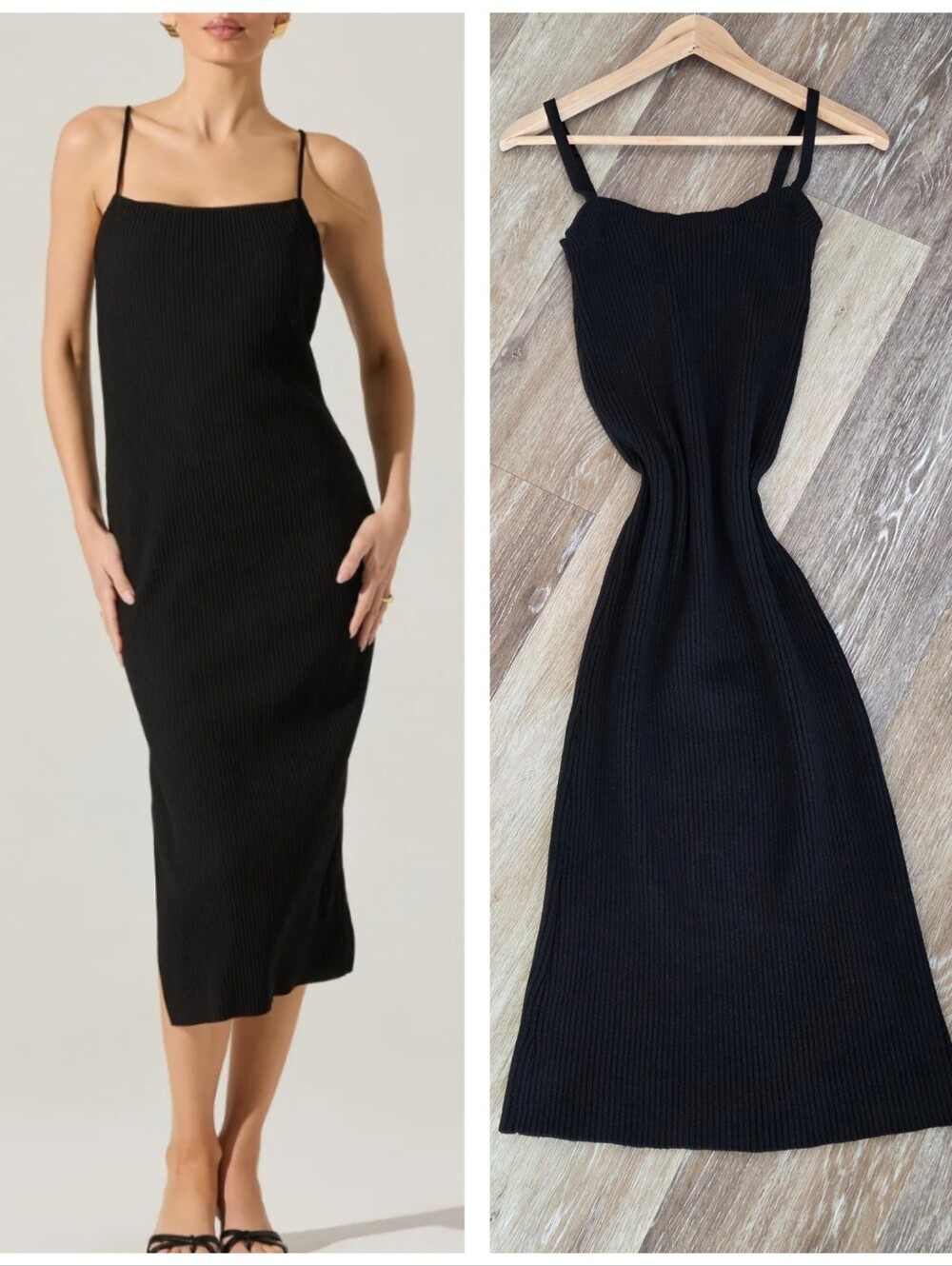 Astr The Label Ribbed midi Slip dress Chunky Knit Square Neck Beachy Boho Resort